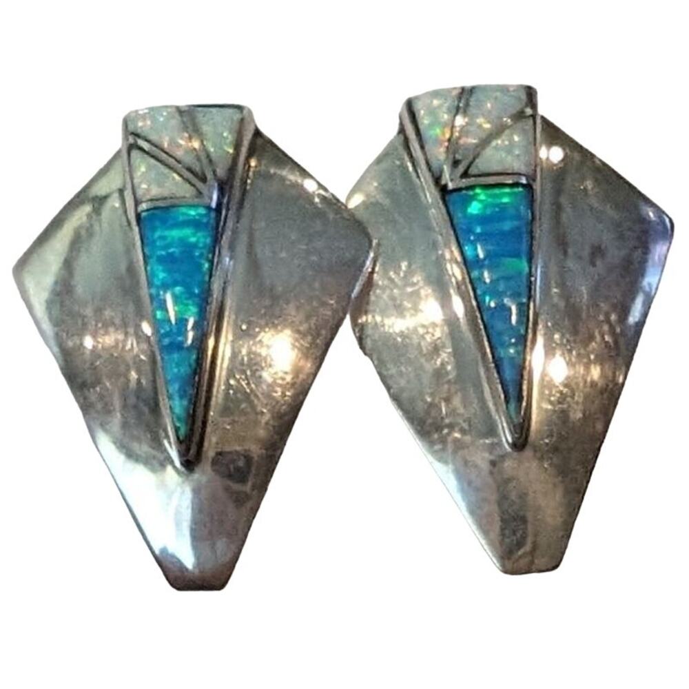 Vintage Silver and Blue Earrings